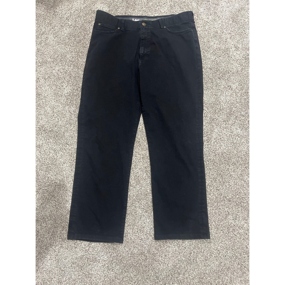 Lee Extreme Motion Relaxed Straight Black Pants Mens ACTUAL 40x30